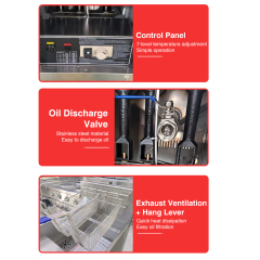 CE Commercial Stainless Steel French Fries Gas Deep Fryer With 7-level Temperature Adjustment Oil Discharge