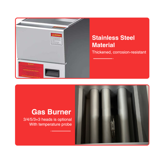 CE Commercial Stainless Steel French Fries Gas Deep Fryer With 7-level Temperature Adjustment Oil Discharge