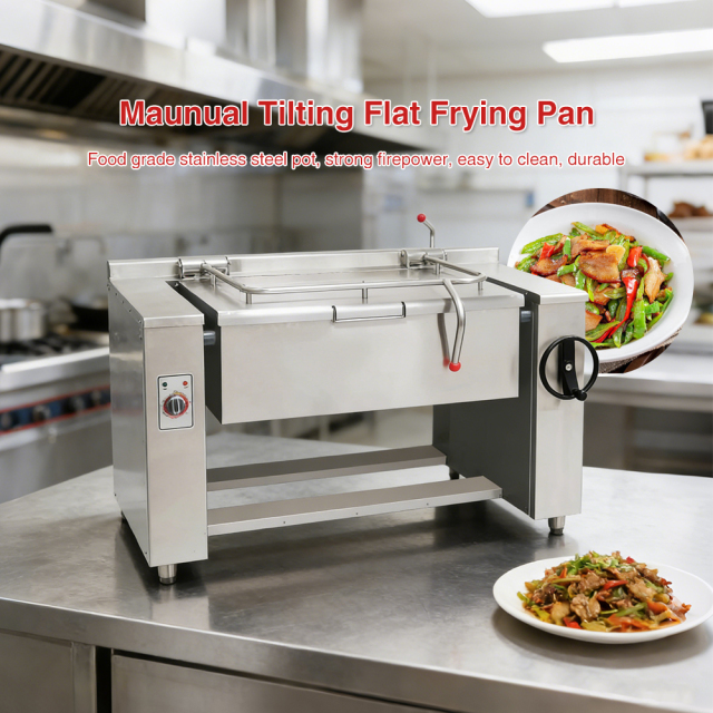 100L 145L Commercial Stainless Steel Tilting Bratt Pan Electric Tilting Flat Frying Cooking Pan