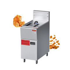 CE Commercial Stainless Steel French Fries Gas Deep Fryer With 7-level Temperature Adjustment Oil Discharge