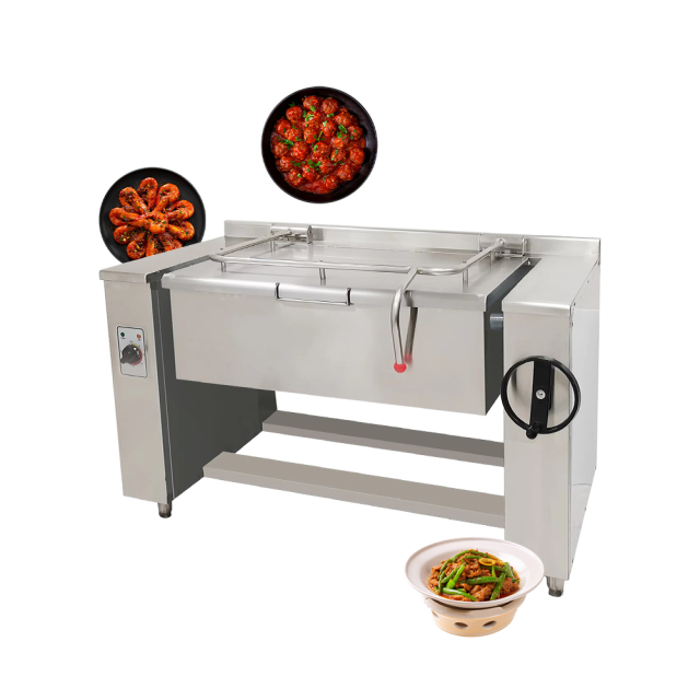 100L 145L Commercial Stainless Steel Tilting Bratt Pan Electric Tilting Flat Frying Cooking Pan