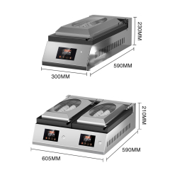 Automatic Cast Iron Japanese-Style Fried Dumpling Machine Double-Head Bun Frying Pan