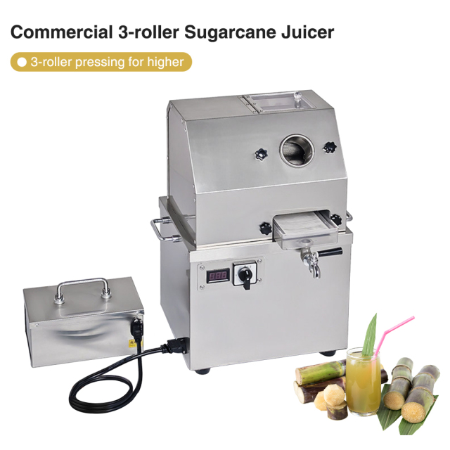 Stainless Steel Electric Sugarcane Juicer Machine Commercial Plug-in +battery Dual-use Type Sugar Cane Crusher