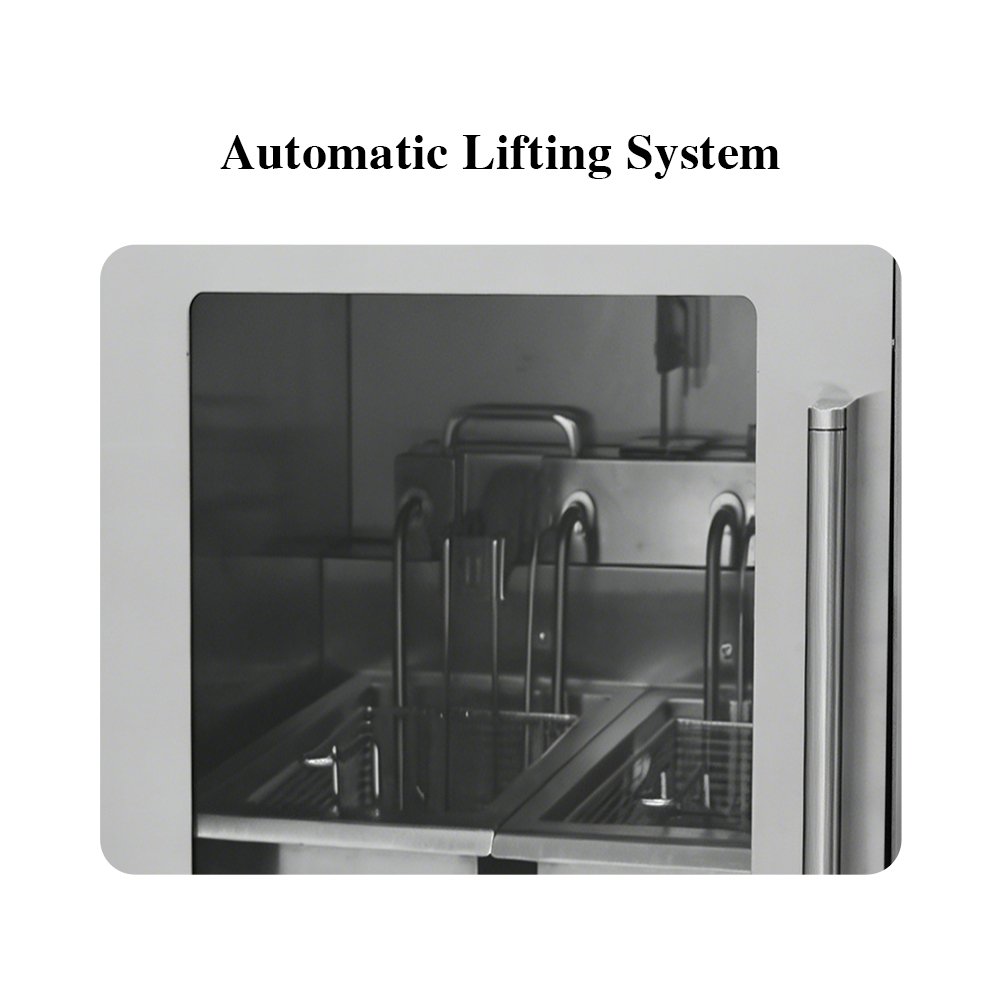 5-level Oil Fume Purification Indoor Shopping Mall Use Countertop Intelligent Smokeless Closed Deep Fryer 7.5l*2