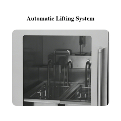 5-level Oil Fume Purification Indoor Shopping Mall Use Countertop Intelligent Smokeless Closed Deep Fryer 7.5l*2