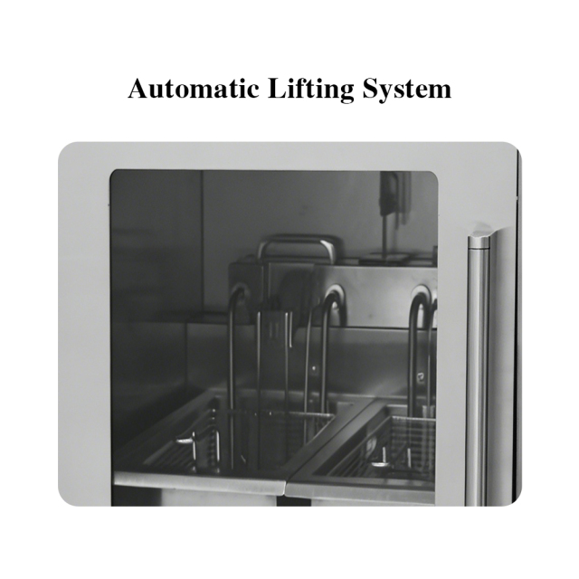 5-level Oil Fume Purification Indoor Shopping Mall Use Countertop Intelligent Smokeless Closed Deep Fryer 7.5l*2