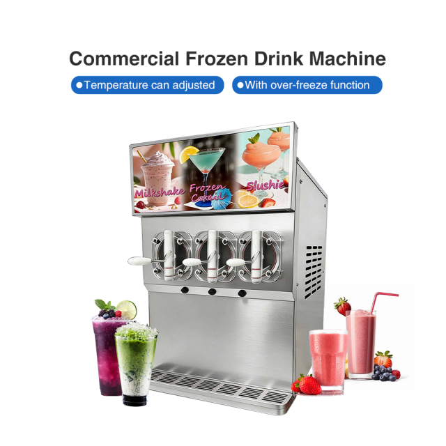 120l/h Iced-coffee Frozen Drink Maker 3 Tanks Commercial Slushy Smoothie Frozen Alcohol slushie Slush Machine
