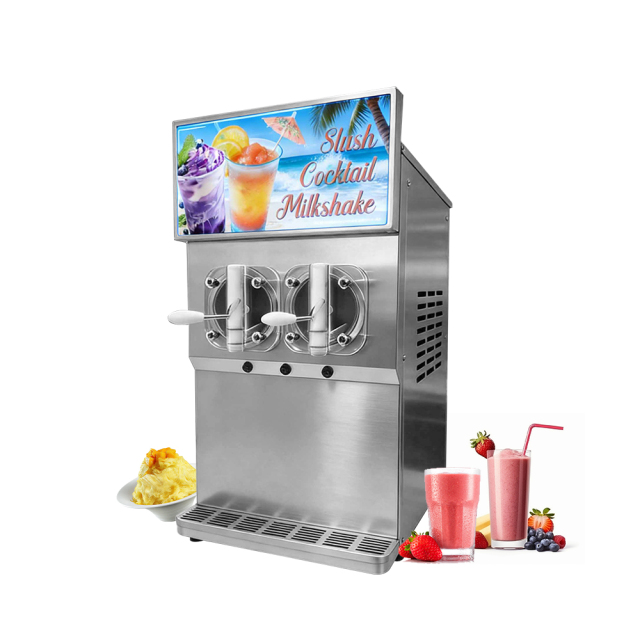 10l*2 Frozen Drink Cocktail Shake Freezer Machine Big Output 100l/h Slush Machine For Making Acai Bowl