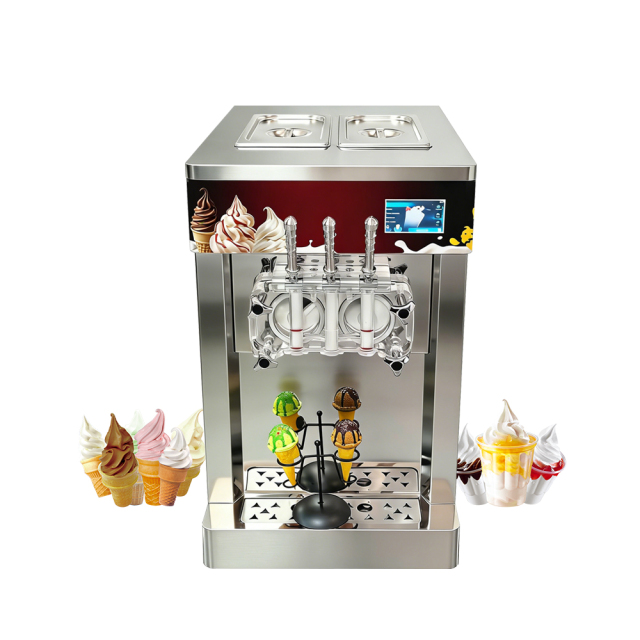 30l/h Soft Ice Cream Machine 3 Flavors Sundae Acai Bowl Maquina De Helado Frozen Cocktails Smoothies Maker
