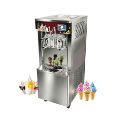 8 Programs 3-flavor Soft Ice Cream Machine Frozen Yogurt Acai Bowl Gelato Frozen Cocktails Smoothies Maker 30l/h