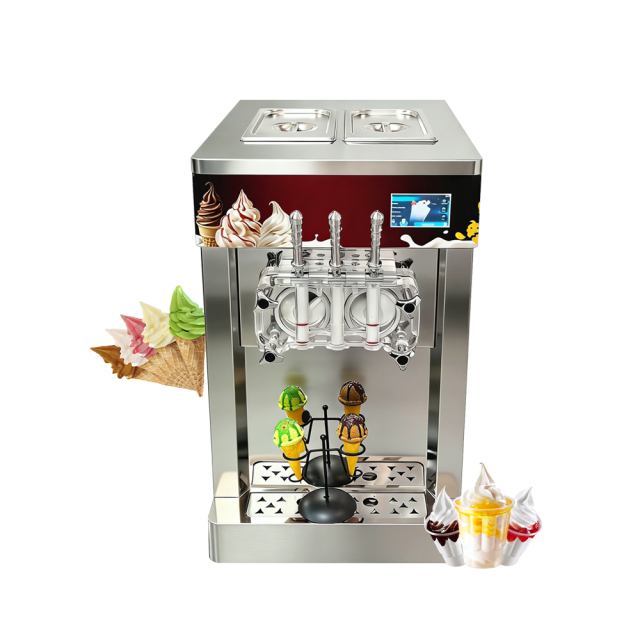 30l/h Soft Ice Cream Machine 3 Flavors Sundae Acai Bowl Maquina De Helado Frozen Cocktails Smoothies Maker