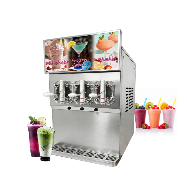 120l/h Iced-coffee Frozen Drink Maker 3 Tanks Commercial Slushy Smoothie Frozen Alcohol slushie Slush Machine