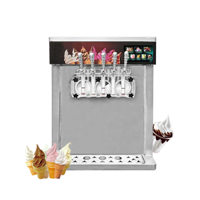 5 Flvaor Soft Serve Ice Cream Machine With Air Pump Nigh Standby System  8 Programs Icecream Maker