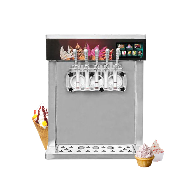 5 Flvaor Soft Serve Ice Cream Machine With Air Pump Nigh Standby System  8 Programs Icecream Maker