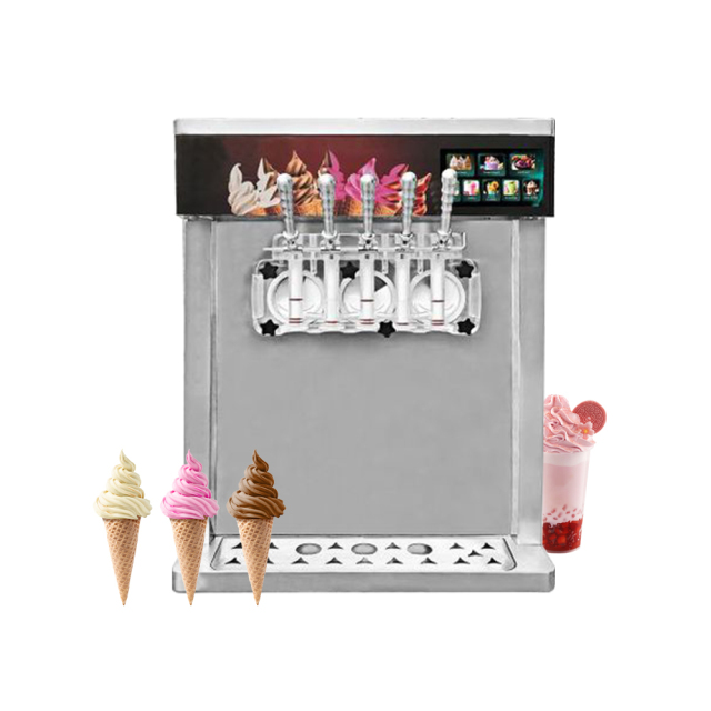 5 Flvaor Soft Serve Ice Cream Machine With Air Pump Nigh Standby System  8 Programs Icecream Maker
