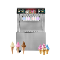 65l/h Electrical Automatic Vertical 7-head Mixed Flavor Soft Ice Cream Machine
