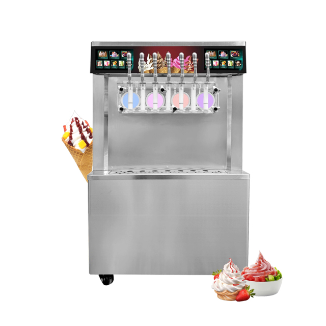 65l/h Electrical Automatic Vertical 7-head Mixed Flavor Soft Ice Cream Machine