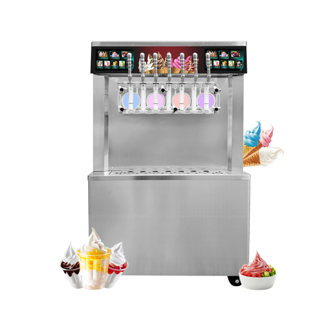 65l/h Electrical Automatic Vertical 7-head Mixed Flavor Soft Ice Cream Machine