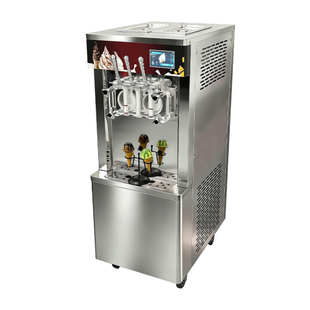 8 Programs 3-flavor Soft Ice Cream Machine Frozen Yogurt Acai Bowl Gelato Frozen Cocktails Smoothies Maker 30l/h