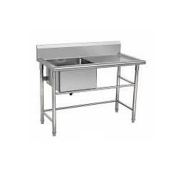 Restaurant bar Stainless Steel Customized Drainboard Single Sink Table Work Station Stainless Steel Commercial Sink Bowl