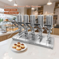 304 Stainless Steel 5l*5 Manual Churro Filler Donut Churros Filling Machine for Sale
