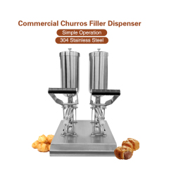 304 Stainless Steel 5L*2 Capacity Manual Croissant Pastry Doughnut Churro Filler Donut Churros Filling Machine