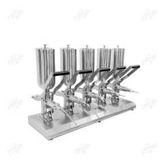 304 Stainless Steel 5l*5 Manual Churro Filler Donut Churros Filling Machine for Sale