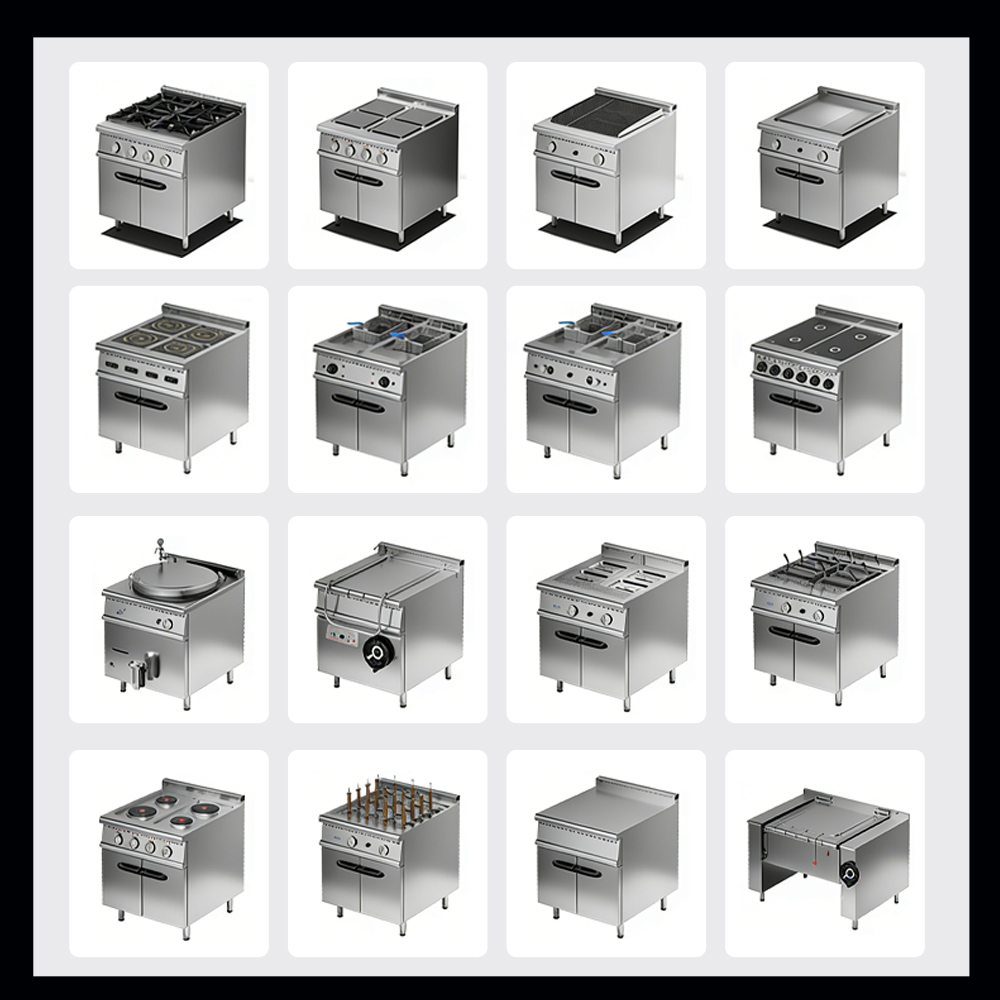 American Style Commercial 4 Burner Gas Range With Oven