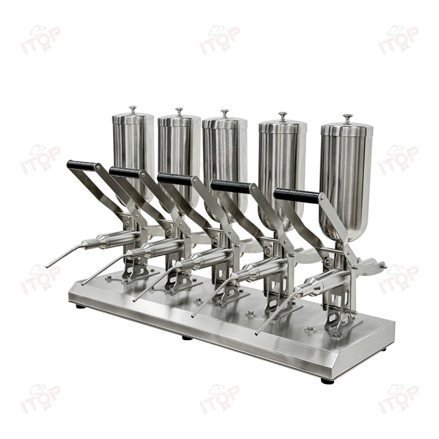 304 Stainless Steel 5l*5 Manual Churro Filler Donut Churros Filling Machine for Sale