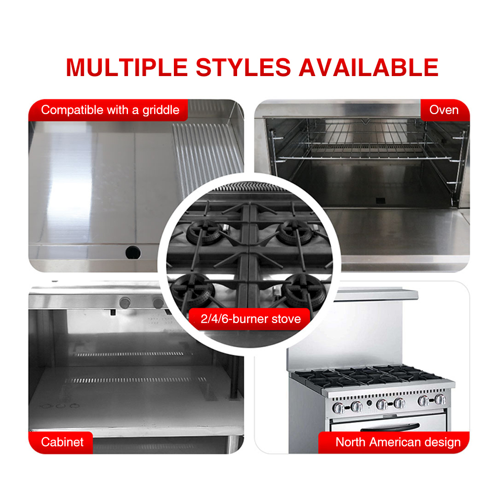 American Style Commercial 4 Burner Gas Range With Oven