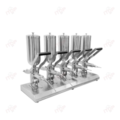 304 Stainless Steel 5l*5 Manual Churro Filler Donut Churros Filling Machine for Sale