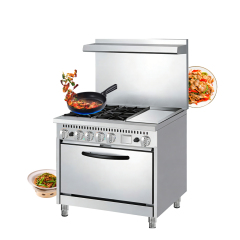 American Style Combination 4 Burners Gas Stove Commercial Western Restaurant Gas Range With Oven Griddle