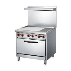 North American Style Commercial Stainless Steel Gas Griddle And Oven For Hotels Restaurants Center Kitchen