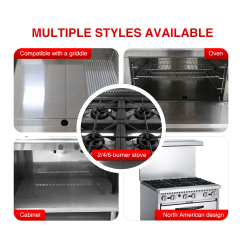 Restaurant Hotel Gas Cooking Equipment 6 Heads Gas Stove With Oven Free Combination Accept Customization