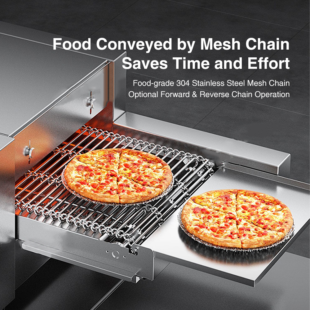 Restaurant Hotel Stainless Steel Automatic Chain Running Commercial Gas Pizza Conveyor Ovens