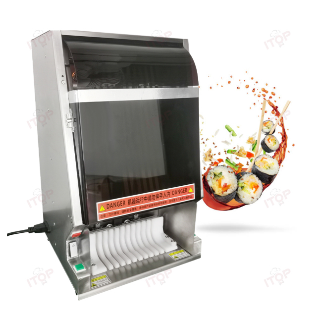 Electric Automatic Sushi Slicer 8 / 10 / 12 Pieces Sushi Roll Slicing Machine Nigiri Rice Roll Cutter