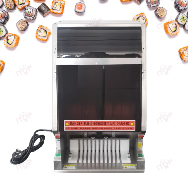 Electric Automatic Sushi Slicer 8 / 10 / 12 Pieces Sushi Roll Slicing Machine Nigiri Rice Roll Cutter