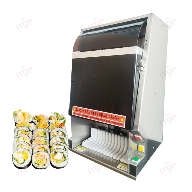 Electric Automatic Sushi Slicer 8 / 10 / 12 Pieces Sushi Roll Slicing Machine Nigiri Rice Roll Cutter