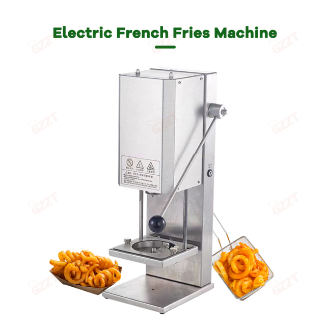 Stainless Steel Commercial 3-10 Mm Thickness Adjustable Spiral Potato Cutter Fries Machine for Curly Chips Curly French Fries