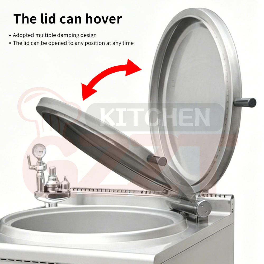 Electric Gas Powered Double-layer Insulation Boiling Pot Commercial Big Stainless Steel Large Cooking Braising Pots