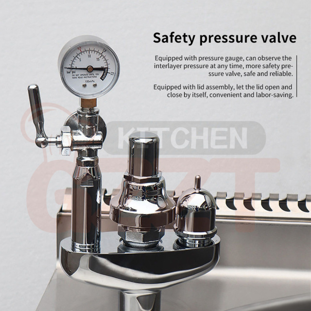 Electric Gas Powered Double-layer Insulation Boiling Pot Commercial Big Stainless Steel Large Cooking Braising Pots