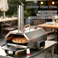 Hot Selling Factory Firewood Outdoor Used Portable Pizza Stone Fast Heating Charcoal Grill Pizza Oven With Rotating Pizza Tray