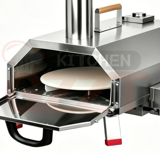 Hot Selling Factory Firewood Outdoor Used Portable Pizza Stone Fast Heating Charcoal Grill Pizza Oven With Rotating Pizza Tray