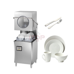 Commercial Wine Plastic Glass Dishwasher Small Window Restaurant Dishwasher Hood Type Automatic Conveyor Commercial Dishwasher