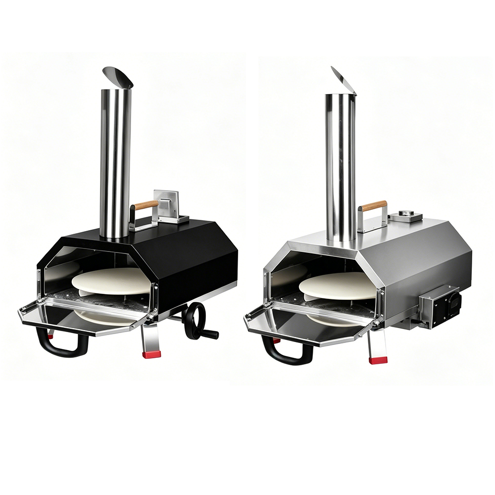 Hot Selling Factory Firewood Outdoor Used Portable Pizza Stone Fast Heating Charcoal Grill Pizza Oven With Rotating Pizza Tray