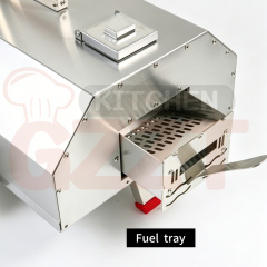 Stainless Steel Outdoor 12" Automatic Rotatable Pizza Oven Portable Wood Fired Pizza Oven With Temperature Display Gauge