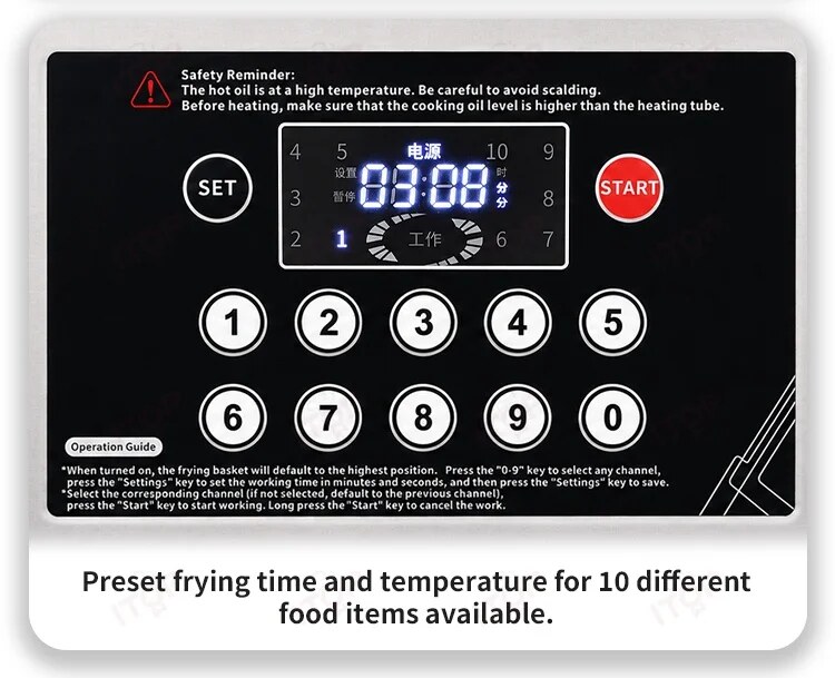EF-8L-SN8L commercial automatic lift electric deep fryer detail