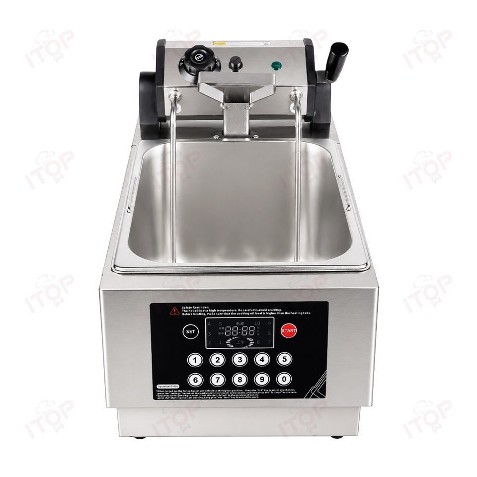 Commercial 8L Automatic Lift Electric Deep Fryer with Timer and Temperature Control