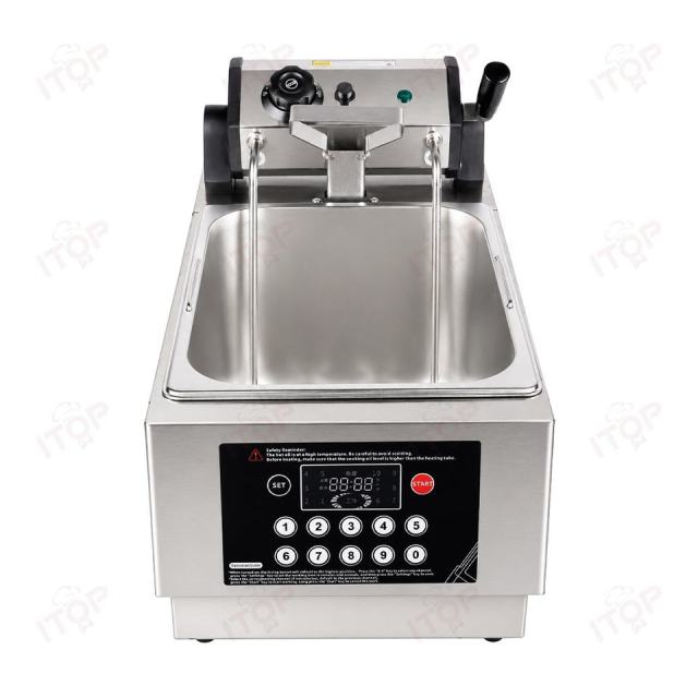 Commercial 8L Automatic Lift Electric Deep Fryer with Timer and Temperature Control