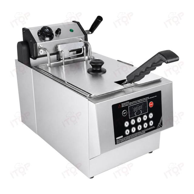 Commercial 8L Automatic Lift Electric Deep Fryer with Timer and Temperature Control